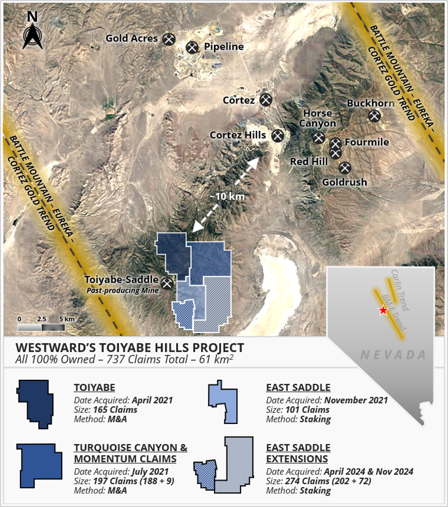 Toiyabe Hills claim map